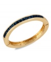 Wrist watching will be the order of the day with this bracelet from Kenneth Cole New York. Crafted from gold-tone mixed metal and adorned with blue glass crystal accents, the bracelet will make sure all eyes are on you. Approximate diameter: 2-1/4 inches.