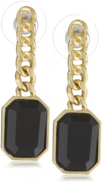 Anne Klein PALATINE Gold-Tone Jet Drop Earrings