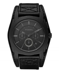 Lights out, rugged style engulfs this blacked out Machine collection watch by Fossil.