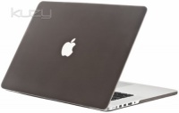 Kuzy A1398 Rubberized Hard Case Cover for 15.4-Inch MacBook Pro with Retina Display - Aluminum Unibody - Gray/Smoke