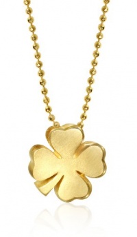 Alex Woo Little Luck 14k Yellow Gold Four Leaf Clover Pendant Necklace, 16