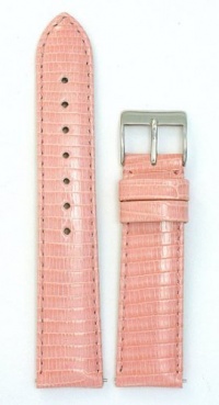 Ladies' Genuine Lizard Watchband Pink 18mm Watch Band