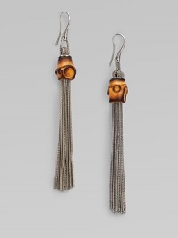 From the Bamboo Collection. This long, elegant chain link design is accented with beautiful bamboo beads. Sterling silverBambooLength, about 3½Hook backMade in Italy