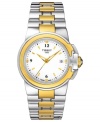 A contemporary touch of golden hues adds a lovely touch to this Sport-T Lady collection watch from Tissot.