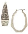 This angular hoop style by Vince Camuto adds pave crystal accents for elegant edge. Crafted in silver tone mixed metal. Approximate diameter: 1-1/4 inches.