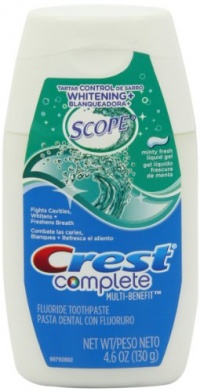 Crest Complete Tartar Control Whitening Plus Scope Liquid Gel - Minty Fresh 4.6 Oz (Pack of 6)