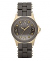 Marc Jacobs Grey and Gold Pelly Silicone Watch #MBM8538