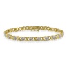 24k Gold over Sterling Silver X & Heart Bracelet with Genuine Diamond accents