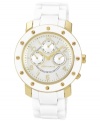 Bright white ceramic lends a structured yet stylish look to this Vince Camuto watch.