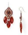 Miguel Ases Small Three Stone Drop Earrings