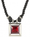 Kenneth Cole New York Modern Garnet Square Faceted Bead Pendant Necklace