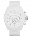 Keep your fashion fresh with the all white look of this Drake collection watch from Michael Kors.