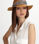 A beaded, sequined band elevates this chic, casual style.Ruched, sequined bandBrim, about 2½90% hemp/10% cottonHand washMade in USA of imported fabric