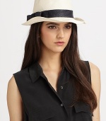 A pretty contrasting bow adds interest to this simply chic design. PaperBrim, about 3Imported