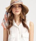 A floppy and fabulous warm-weather ready topper in soft, crisp canvas with a convertible brim and a colorful, removable scarf.CanvasBrim, about 4Imported