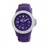 Ice Men's STPSDUS10 Stone Silicone Purple Silver Dial with Stone Accented Bezel Watch