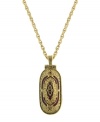 Keep your faith close to your heart at all times. Vatican pendant features an enclosed locket with red enamel and Swarovski crystal accents. Open the locket and find a crucifix inside. Setting and chain crafted in gold tone mixed metal. Approximate length: 30 inches. Approximate drop: 1-3/4 inches.