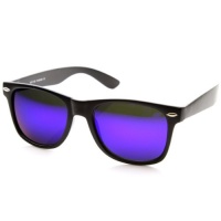 Flat Matte Reflective Revo Color Lens Large Wayfarers Style Sunglasses