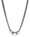 Understated elegance. Nine West offers this frontal necklace crafted from silver tone mixed metal to offer the perfect style complement for any occasion. Approximate length: 18 inches + 2-inch extender.