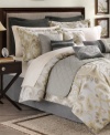 This Barrington comforter set possesses modern allure with an intriguing paisley design in neutral hues. Coordinating elements with diamond stitching, piped edges and pleated accents add extra dimension to your bed.