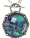 Judith Jack Blue Maldives Sterling Silver, Blue Abalone and Marcasite Convertible Necklace