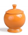 Make it extra sweet with the Fiesta pedestal sugar bowl. Durable china with definitive deco flair in bold solid colors offers endless opportunities to brighten up your table.