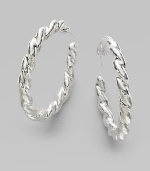 From the Glamazon Collection. A must-have hoop design in twisted sterling silver.Sterling silver Diameter, about 2 Post backs Imported 