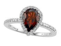 Genuine Garnet Ring by Effy Collection® in 14 kt White Gold Size 7.5