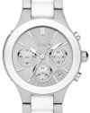 DKNY White Dial Chronograph Steel and Ceramic Ladies Watch NY8257