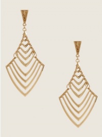 GUESS Gold-Tone Chevron Drop Earrings