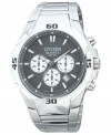 Wear big and bold style with this Quartz watch from Citizen.