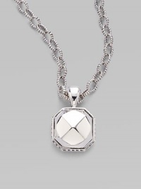 From the Silver Rocks Collection. A single faceted sterling silver rock on a long ball chain necklace. Sterling silver Length, about 18 Pendant size, about 1¼L X ¾ W Lobster clasp closure Imported 