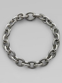 From the Chain Collection. Alternating cable and plain oval links in signature sterling silver.Sterling silver Length, about 18½ Hidden clasp Imported 