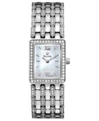 The endless sparkle of Swarovski elements bring crystal-clear fashion to this elegant watch from Bulova.