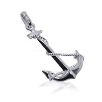 Nickel Free Sterling Silver Anchor Charm 27mm x 16mm Pendant