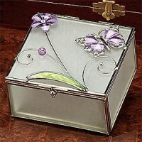 StealStreet SS-A-38097 Butterfly Decoration Jewelry Box, Purple