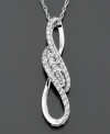 A romantic knot embellished with round-cut diamonds (1/2 ct. t.w.) signifies a beautiful bond. This Wrapped in Love™ diamond pendant is crafted in 14k white gold. Approximate length: 18 inches. Approximate drop: 1-1/4 inches.