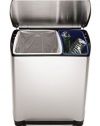 simplehuman Rectangular Step Recycler, Fingerprint-Proof Brushed Stainless Steel, 46-Liter / 12-Gallon