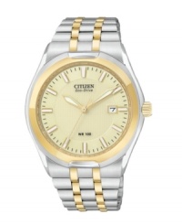 Polish off a weekday or weekend look with this refined Eco-Drive Corso watch by Citizen.