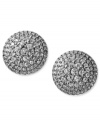 A shining example. Fossil's stud earrings are crafted from silver-tone stainless steel with shimmering glass pave accents adding a radiant touch. Approximate drop: 6/10 inch.