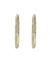 Effy Jewlery Yellow Gold Diamond Hoop Earrings, .16 TCW