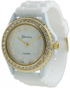 Geneva Platinum Women's 6886.WHT White Silicone Quartz Watch with White Dial