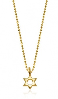 Alex Woo Mini Additions 14k Yellow Gold Star of David Pendant Necklace, 16