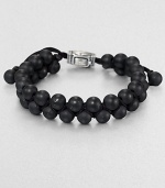 From the Spirited Bead Collection, this two-row beaded bracelet is handsomely crafted from 8mm black onyx beads with an adjustable sterling silver beaded clasp.Sterling silverBlack onyxAbout 9 longAbout 3 diam.Imported