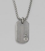 A singular look for today's man, designed with a sterling silver dogtag pendant on a box-chain necklace. From the Royal Cord Collection Sterling silver Chain length, about 22 Lobster clasp Imported 