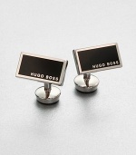 Classic, rectangular shaped cuff links with a solid enamel inlay, complete with signature logo detail for a sophisticated, finishing touch.Brass/enamel½ x ¼Imported