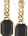 Anne Klein PALATINE Gold-Tone Jet Drop Earrings