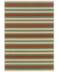 Classic stripes give your living space a chic and sporty look -- whether it's indoors or out! Made from soft and durable polypropylene, this indoor/outdoor area rug from Sphinx is tough, weather-resistant and easy to clean. (Clearance)