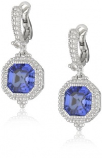 Judith Ripka Estate Estate Ascher Cut Stone Blue Sapphire Drop Earrings