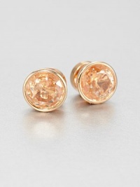 A classic stud design with sparkling, faceted stones. GlassRose goldtoneSize, about .5Post backImported 